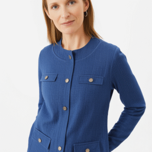 شومیز دکمهطلایی جیبدار